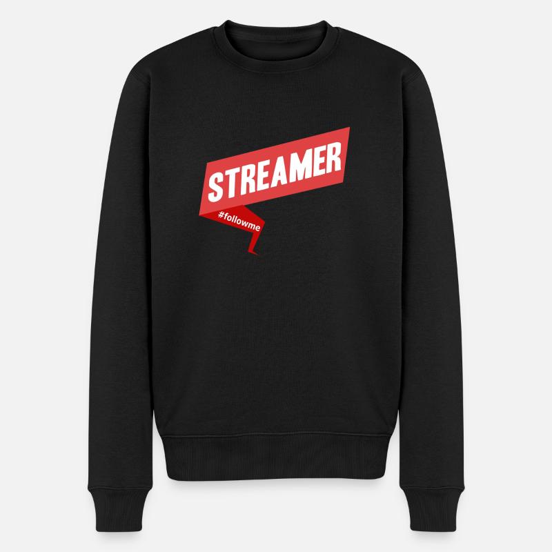 Streamer suivez-moi rouge - Pull Premium bio Homme - noir