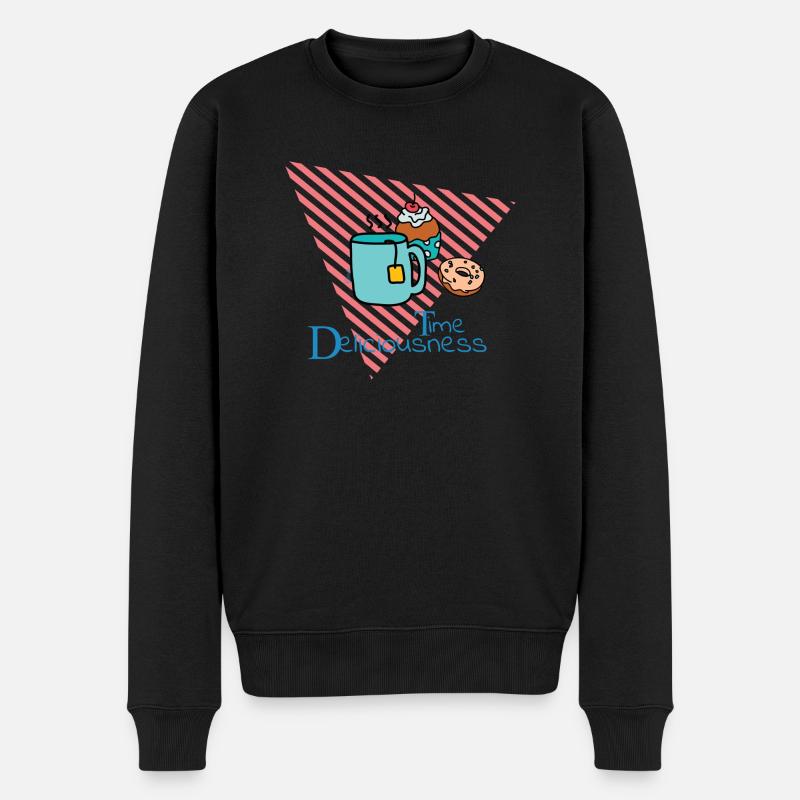 Köstlichkeiten Zeit - Männer Premium Bio Pullover - Schwarz