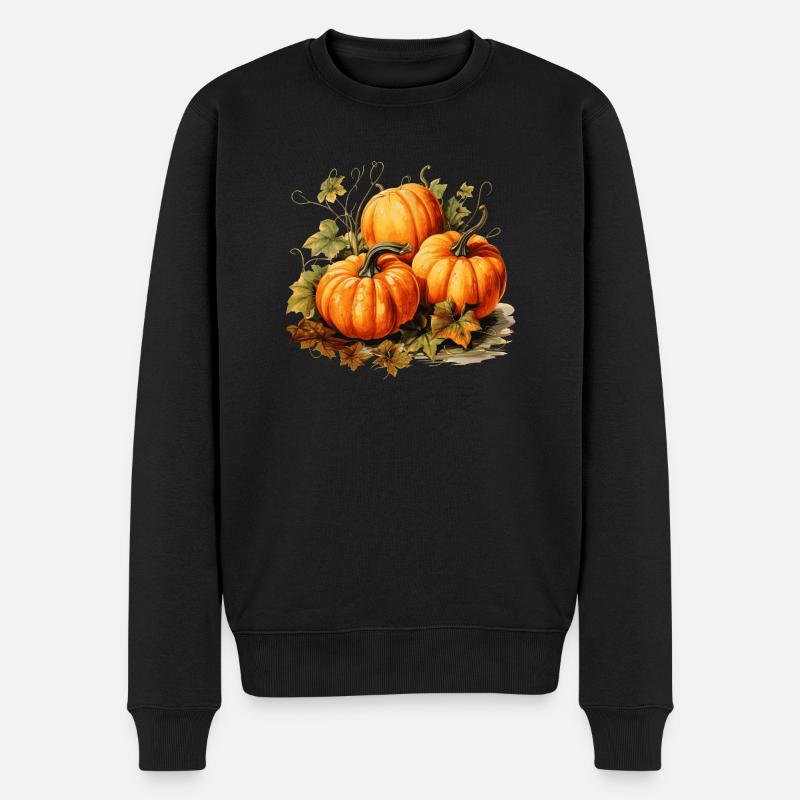 Kürbisse - Männer Premium Bio Pullover - Schwarz