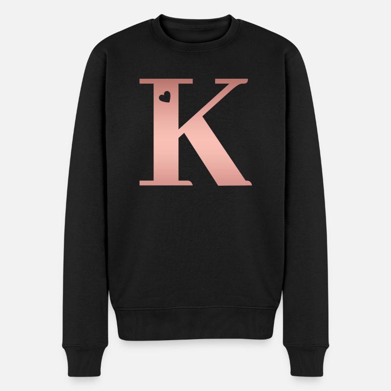 lettre K rose gold - Pull Premium bio Homme - noir