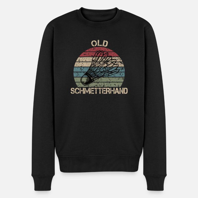 Old Schmetterhand Badminton - Männer Premium Bio Pullover - Schwarz