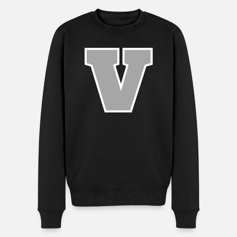 Buchstabe v Sport - Männer Premium Bio Pullover - Schwarz