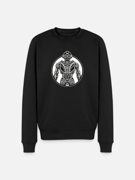 Roboter - Männer Premium Bio Pullover - Schwarz