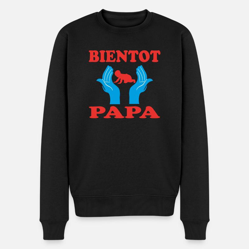 BALD VATER - Männer Premium Bio Pullover - Schwarz