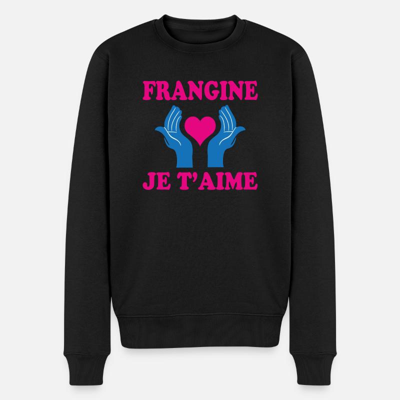 FRANGINE JE T AIME - Pull Premium bio Homme - noir