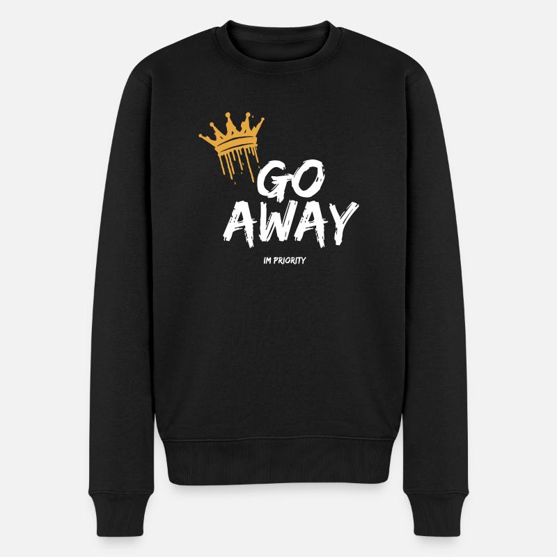 GoAway - Männer Premium Bio Pullover - Schwarz