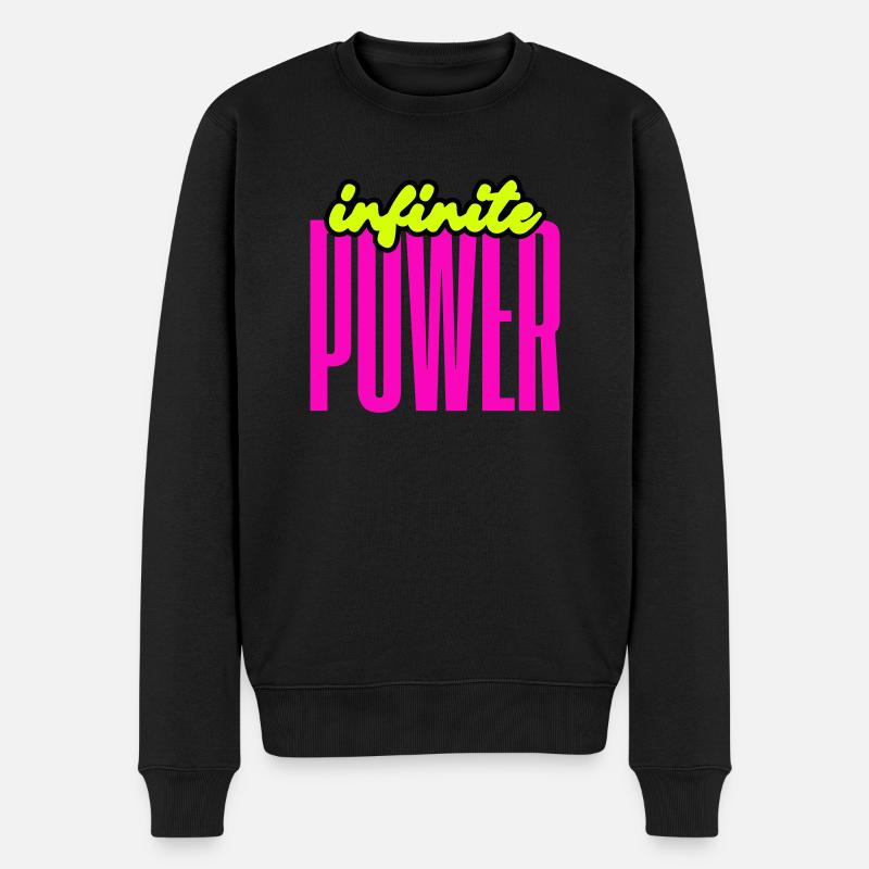 infinitepower - Männer Premium Bio Pullover - Schwarz