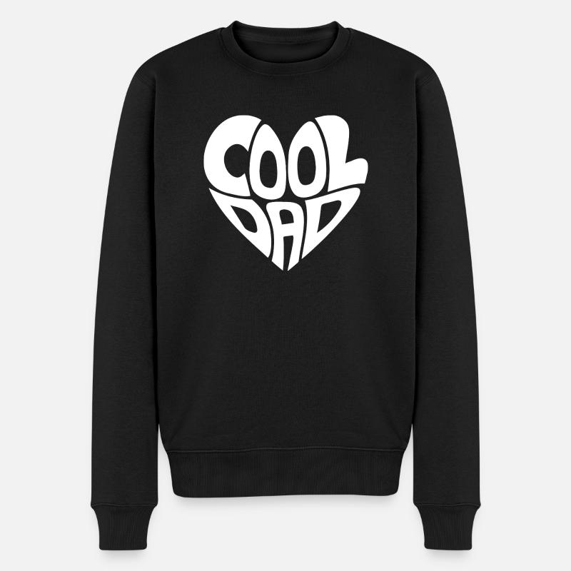 Cooler Papa - Männer Premium Bio Pullover - Schwarz