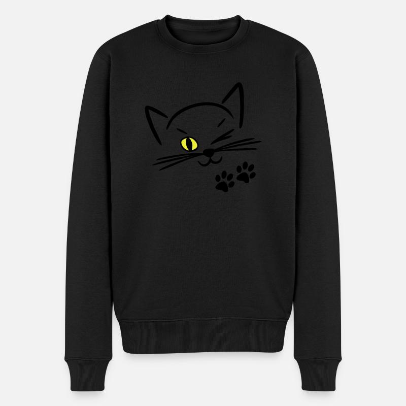 chat mignon, clin d'oeil - Pull Premium bio Homme - noir