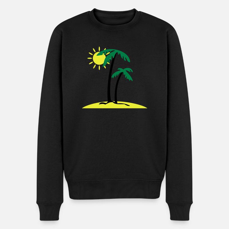 Palminsel - Männer Premium Bio Pullover - Schwarz