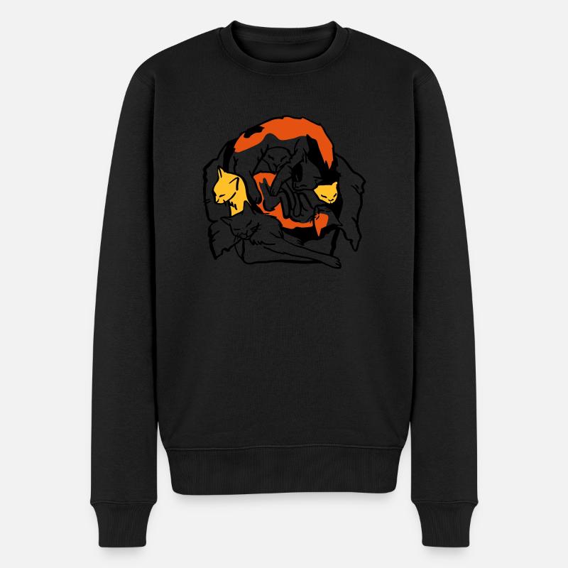 Katzen in Box - Männer Premium Bio Pullover - Schwarz