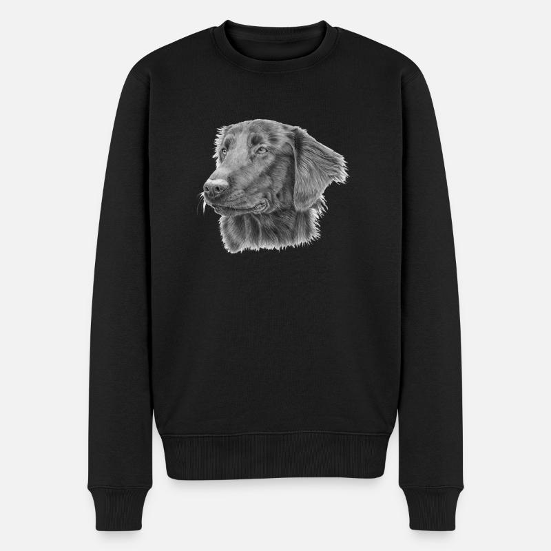 Flachbeschichteter Retriever BW - Männer Premium Bio Pullover - Schwarz