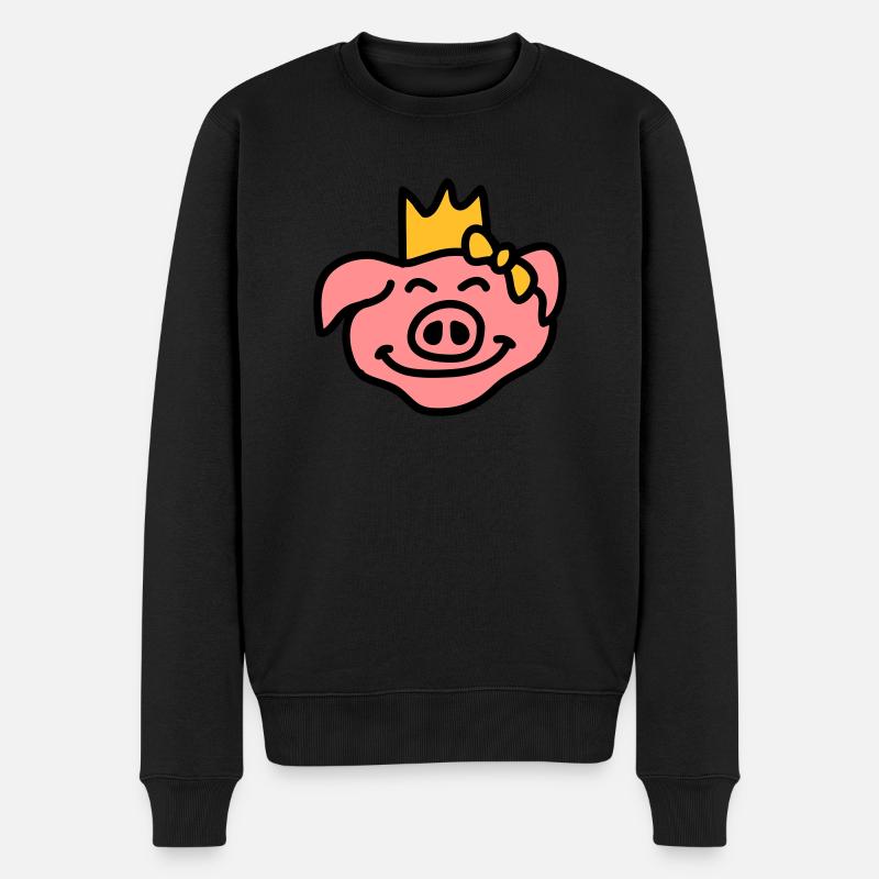 Pricess Pig Head - Pull Premium bio Homme - noir