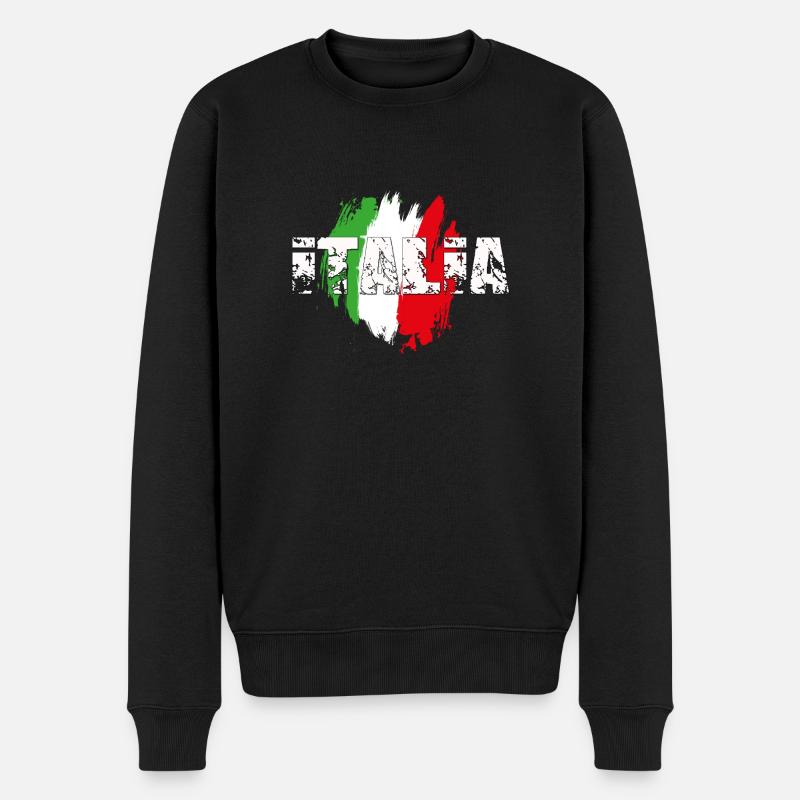 italia_blanc - Männer Premium Bio Pullover - Schwarz