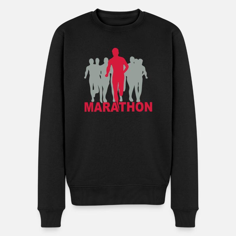 marathon - Männer Premium Bio Pullover - Schwarz
