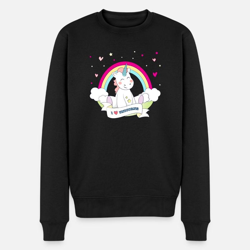 (i_love_unicorns) - Pull Premium bio Homme - noir