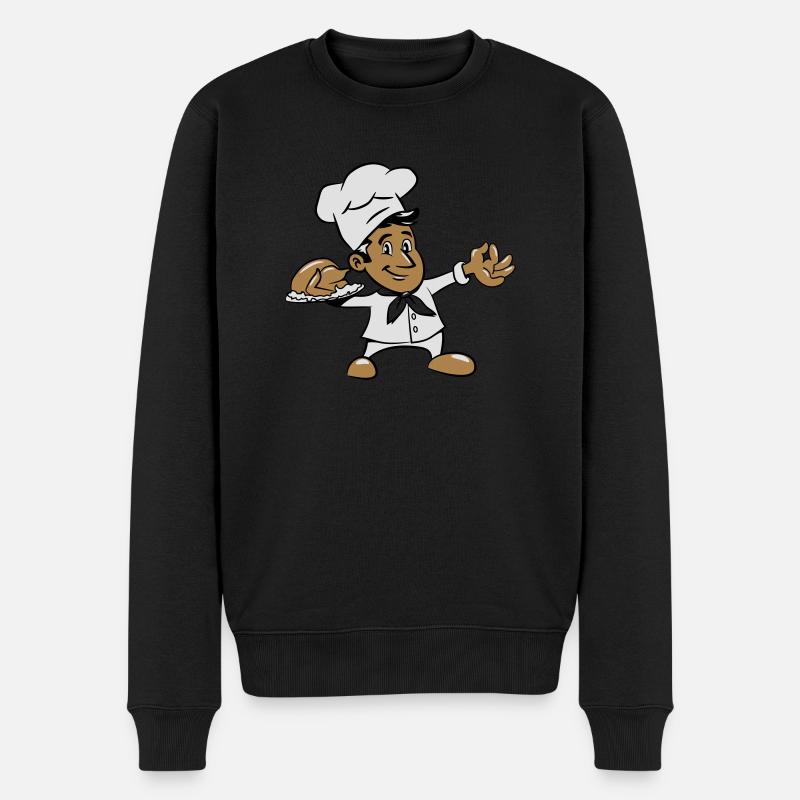 kochen koch hähnchen - Männer Premium Bio Pullover - Schwarz