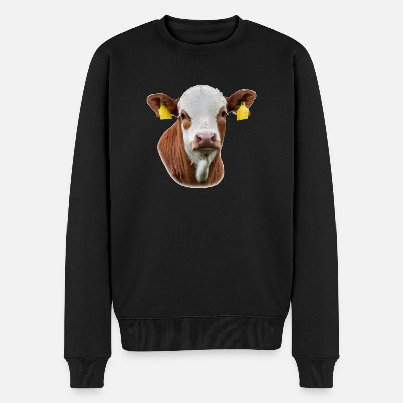 Kalb. calf - Männer Premium Bio Pullover - Schwarz