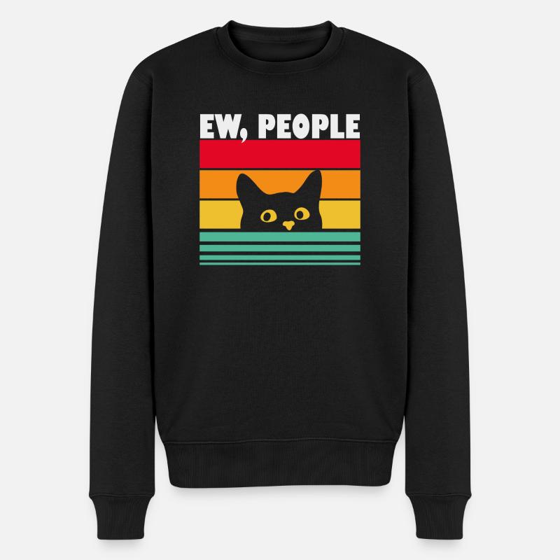 ew people cat - Pull Premium bio Homme - noir