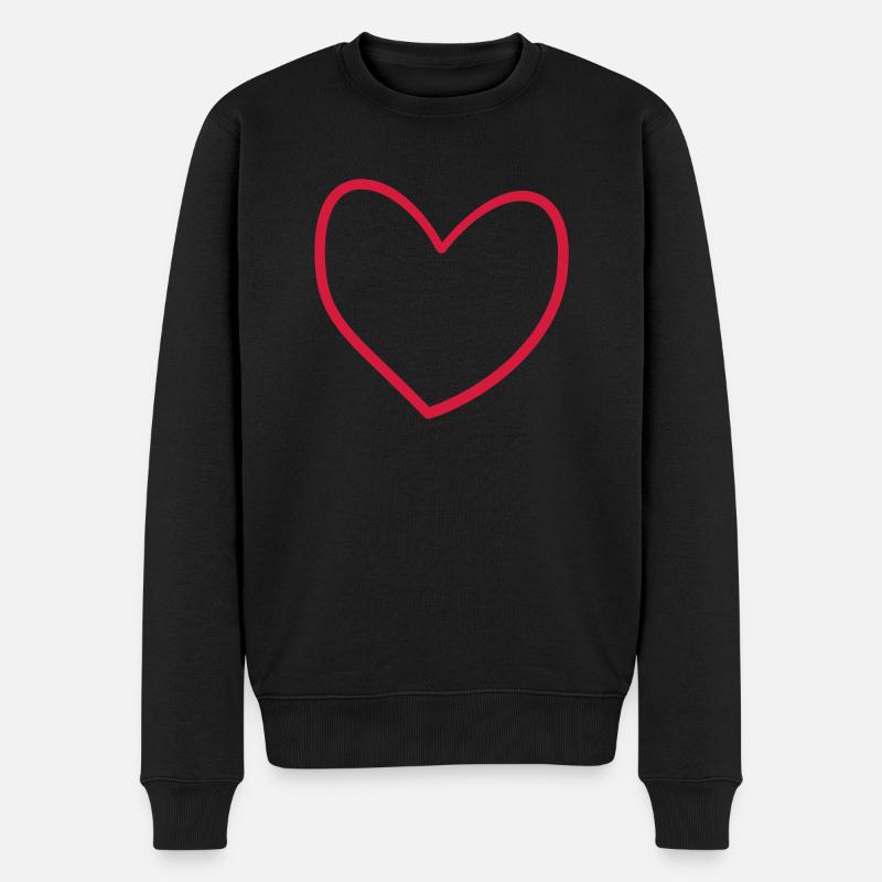 Coeur dessin - Pull Premium bio Homme - noir
