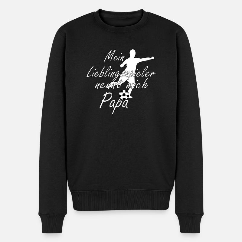 Lieblingsspieler Papa weiß - Männer Premium Bio Pullover - Schwarz