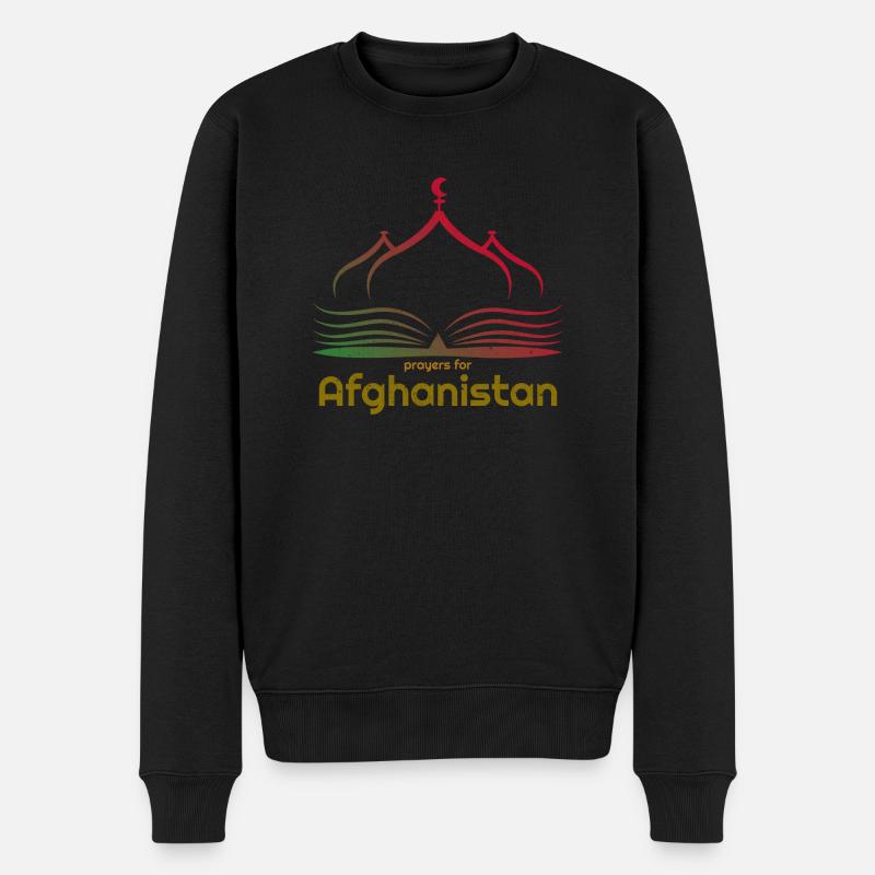 Prières pour l’Afghanistan. Solidarité afghane - Pull Premium bio Homme - noir