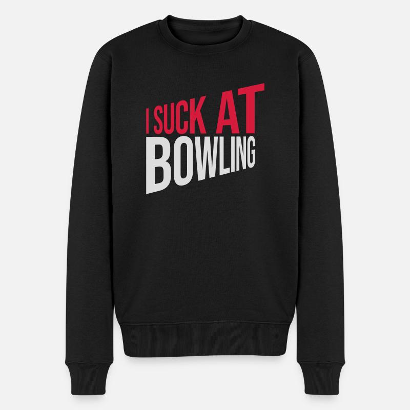 I suck at bowling - Männer Premium Bio Pullover - Schwarz