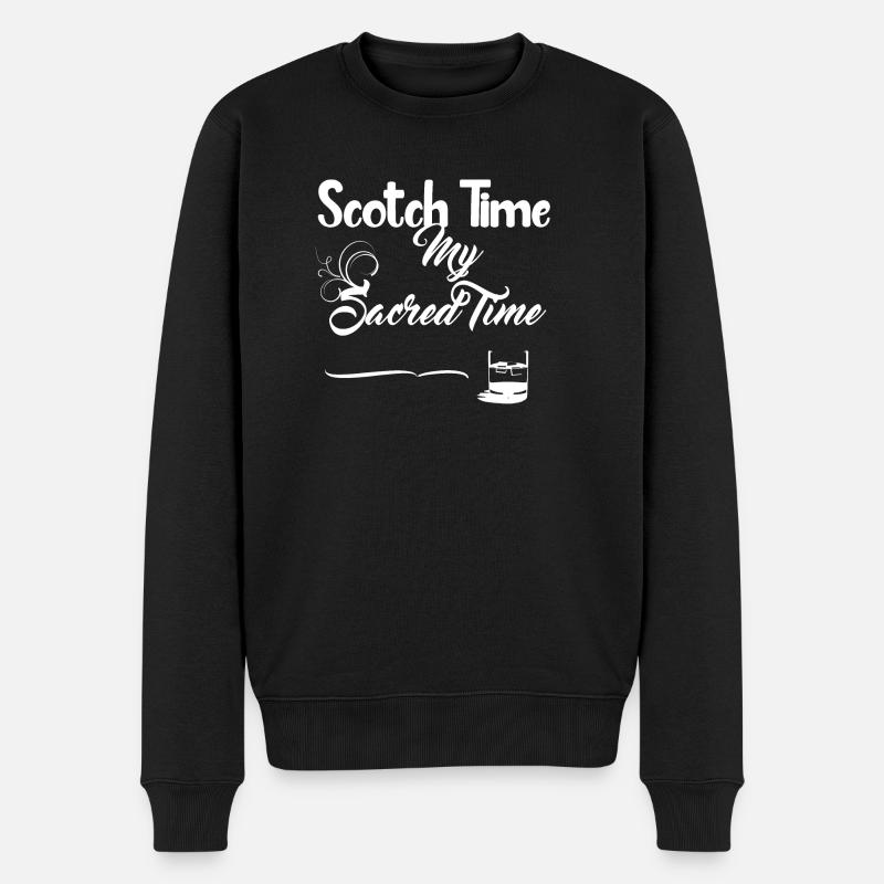 Scotch Time White Design - Pull Premium bio Homme - noir