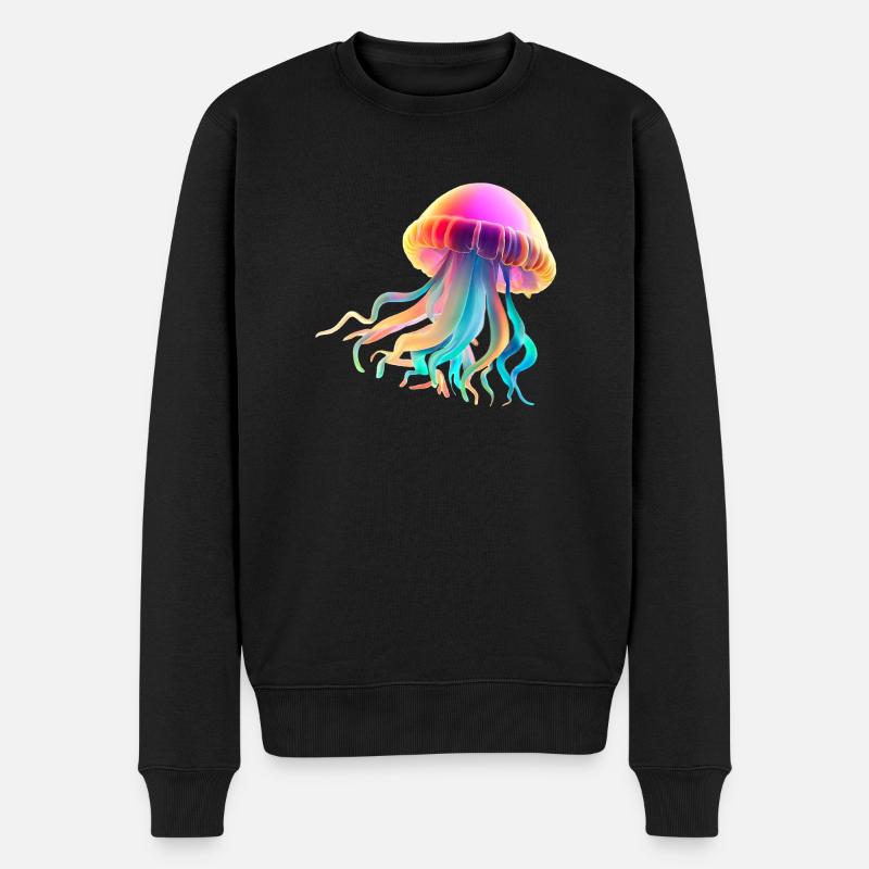 Qualle Jellyfish Meerestier Tauchen Bunt Geschenk - Männer Premium Bio Pullover - Schwarz