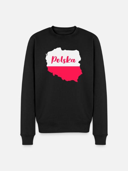 Poland Polska - Men's Premium Organic Jumper - black