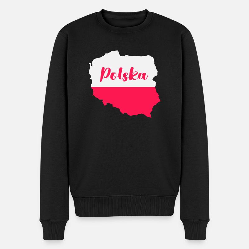 polen polska - Männer Premium Bio Pullover - Schwarz