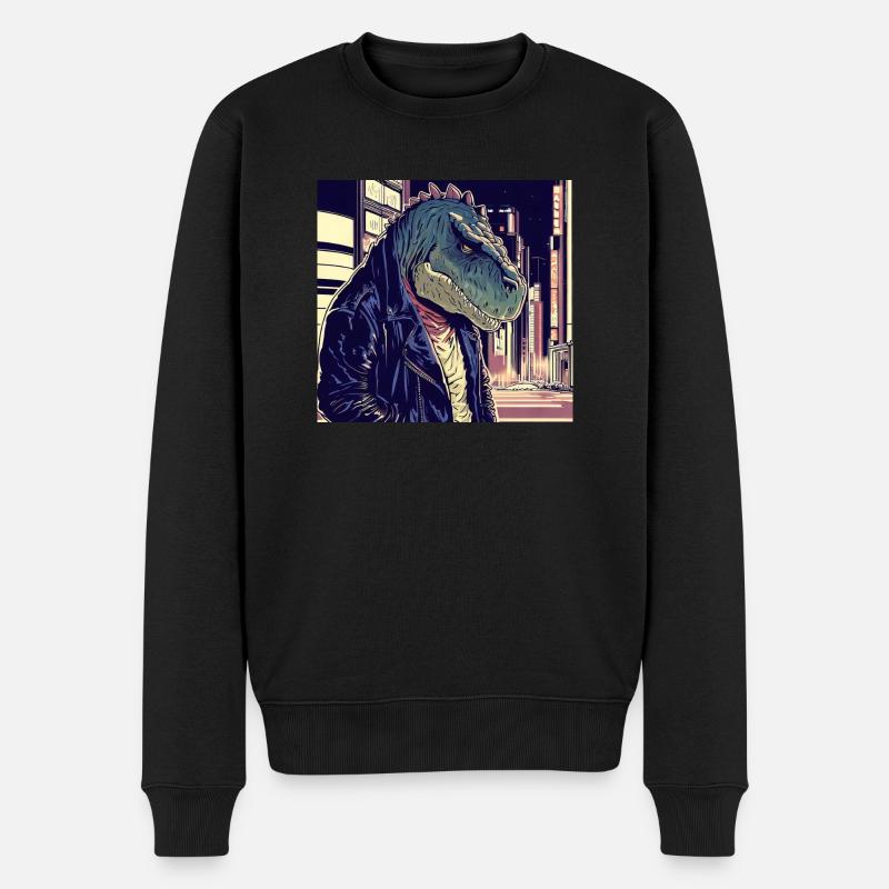 Dinosaurier Japan Tokio - Männer Premium Bio Pullover - Schwarz