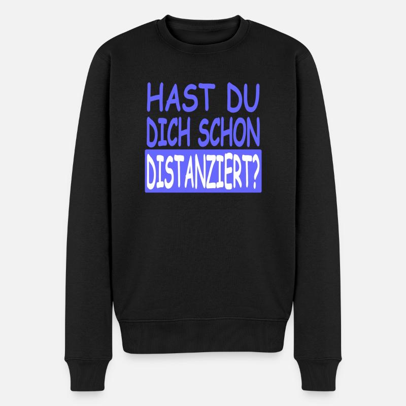 Distanziert Vers.2 - Männer Premium Bio Pullover - Schwarz