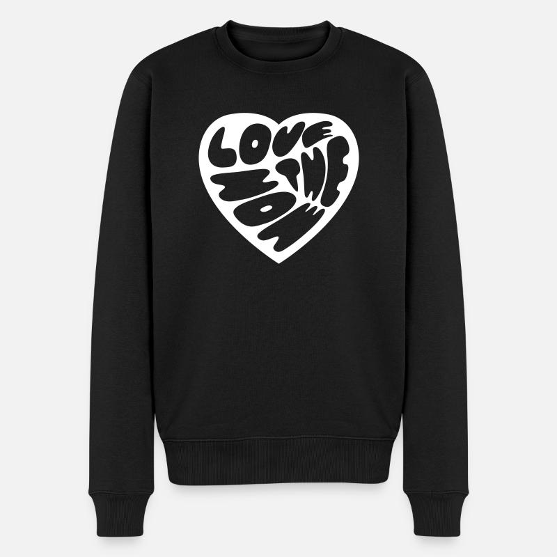 Aimer le moment présent - Pull Premium bio Homme - noir