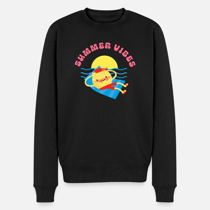 sumer vibes lemon - Männer Premium Bio Pullover - Schwarz