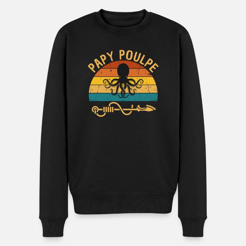 Papy poulpe harpon - Pull Premium bio Homme - noir