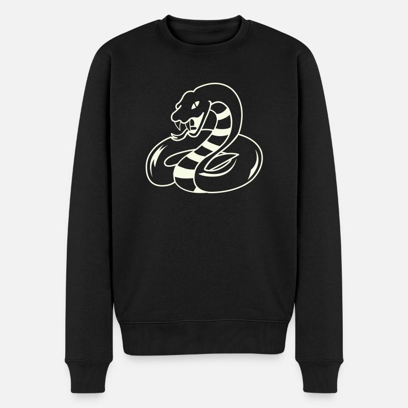 snake - Männer Premium Bio Pullover - Schwarz