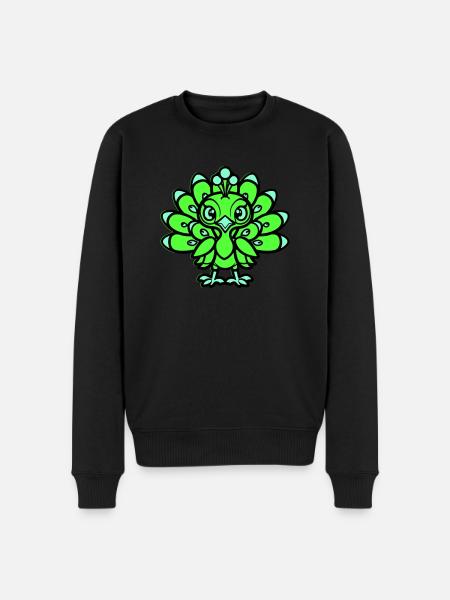 Peacock Comic Animal - Men's Premium Organic Jumper - black