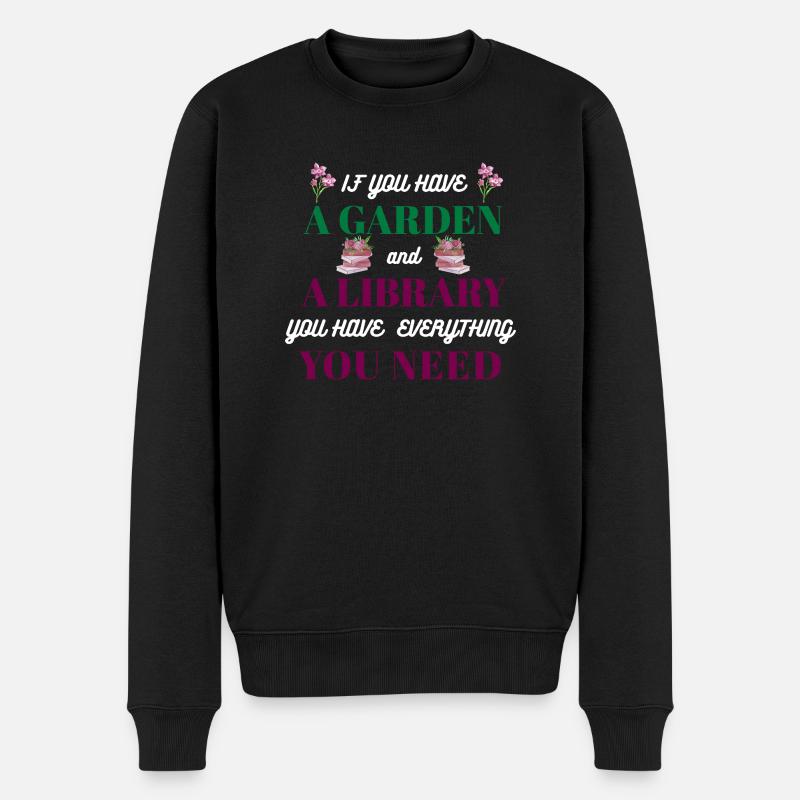 Garten-Spruch - Männer Premium Bio Pullover - Schwarz