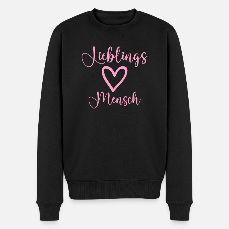 lieblingsmensch - Männer Premium Bio Pullover - Schwarz
