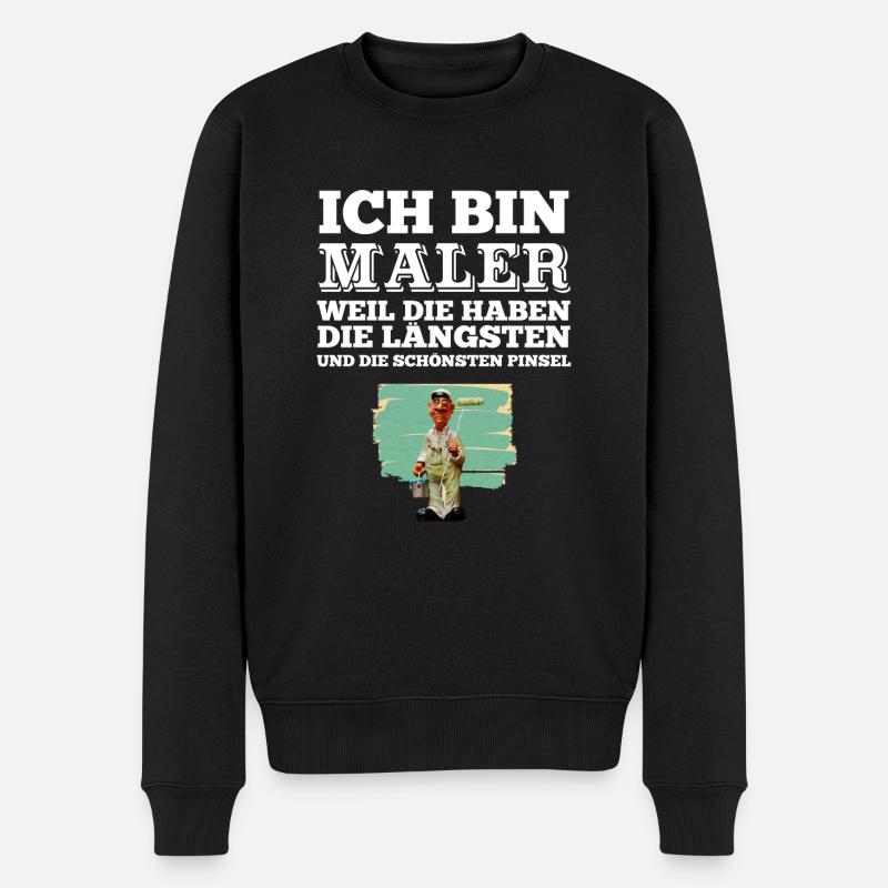 Maler Tshirt Maler Malermeister Prüfung Geschenk - Männer Premium Bio Pullover - Schwarz