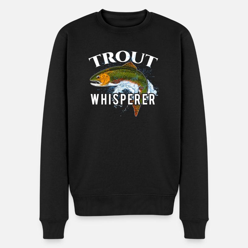 Trout Whisperer Forelle Fischer Angler Fliegenfi - Männer Premium Bio Pullover - Schwarz