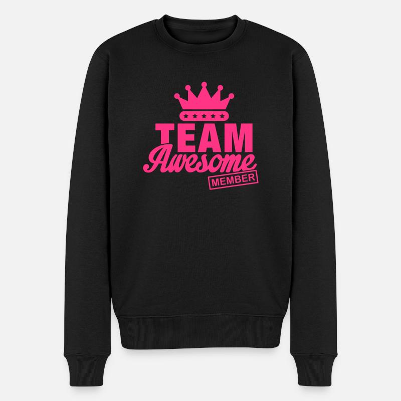 team_awesome_member1_f1 - Männer Premium Bio Pullover - Schwarz