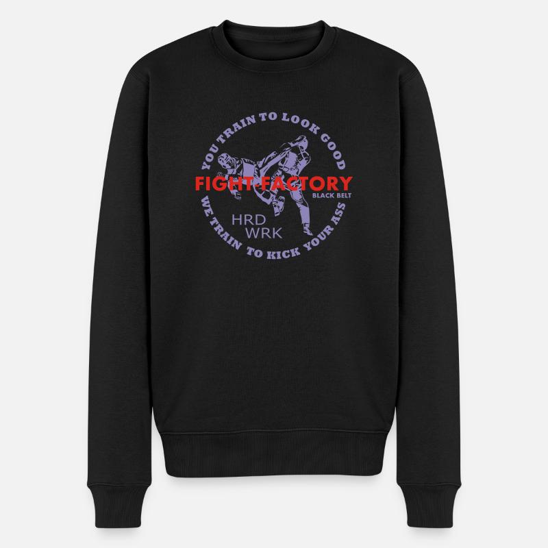 FF-Schwarzgurt kick ass - Männer Premium Bio Pullover - Schwarz