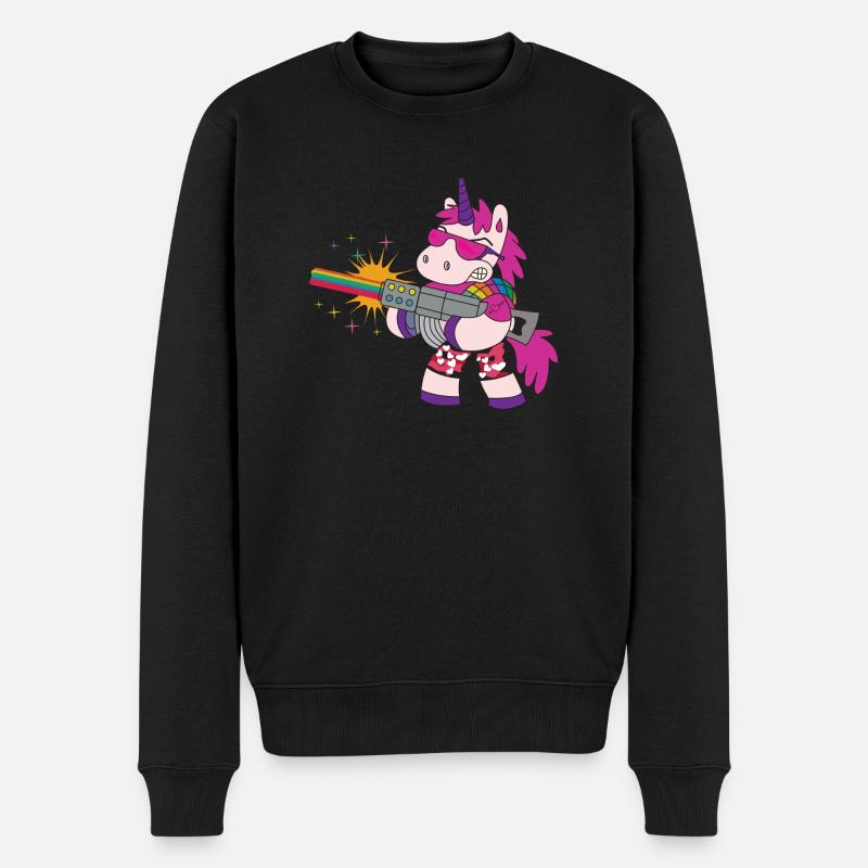 Einhorn Ak47 - Männer Premium Bio Pullover - Schwarz