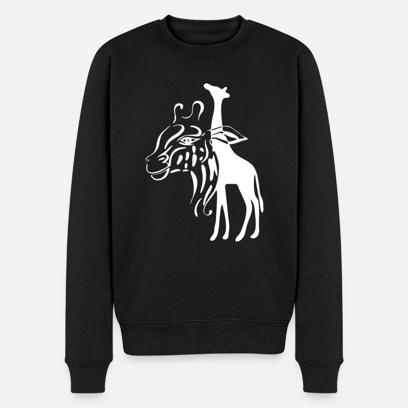 Giraffen - Männer Premium Bio Pullover - Schwarz