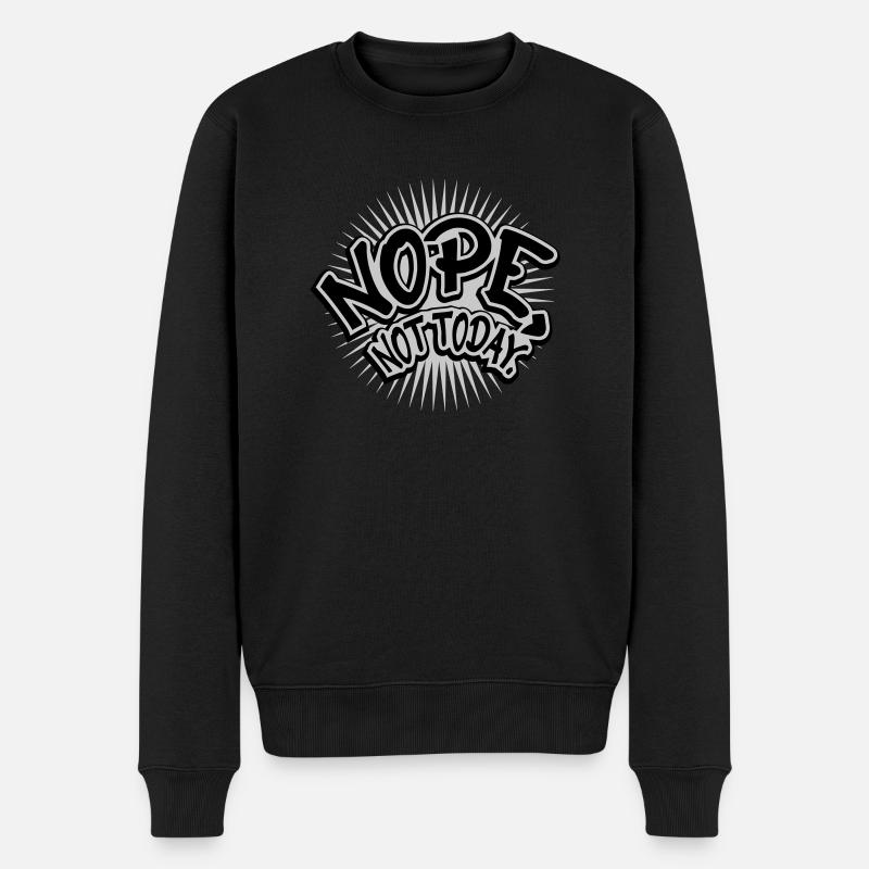 Comic Schrift Nope - Männer Premium Bio Pullover - Schwarz