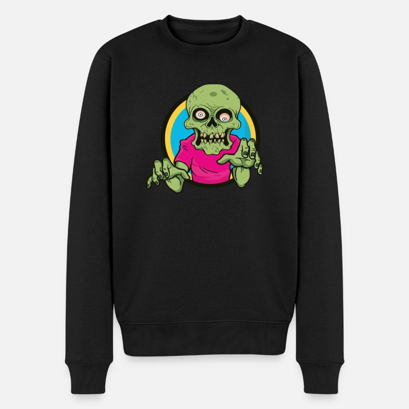 Zombie Halloween Shirt - Männer Premium Bio Pullover - Schwarz