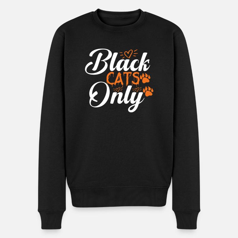 Black Cats Only - Männer Premium Bio Pullover - Schwarz