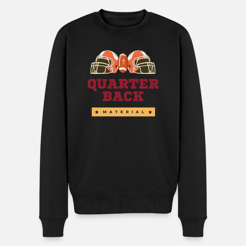 Quarterback Material - Männer Premium Bio Pullover - Schwarz